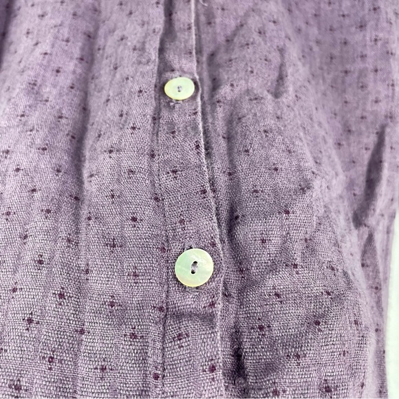 Flax Purple Linen Button Down Shirt - Picture 2 of 7